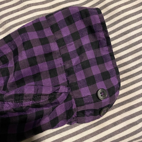 Armani Collezioni Men's Purple and Black Checkered Shirt - Picture 4 of 4